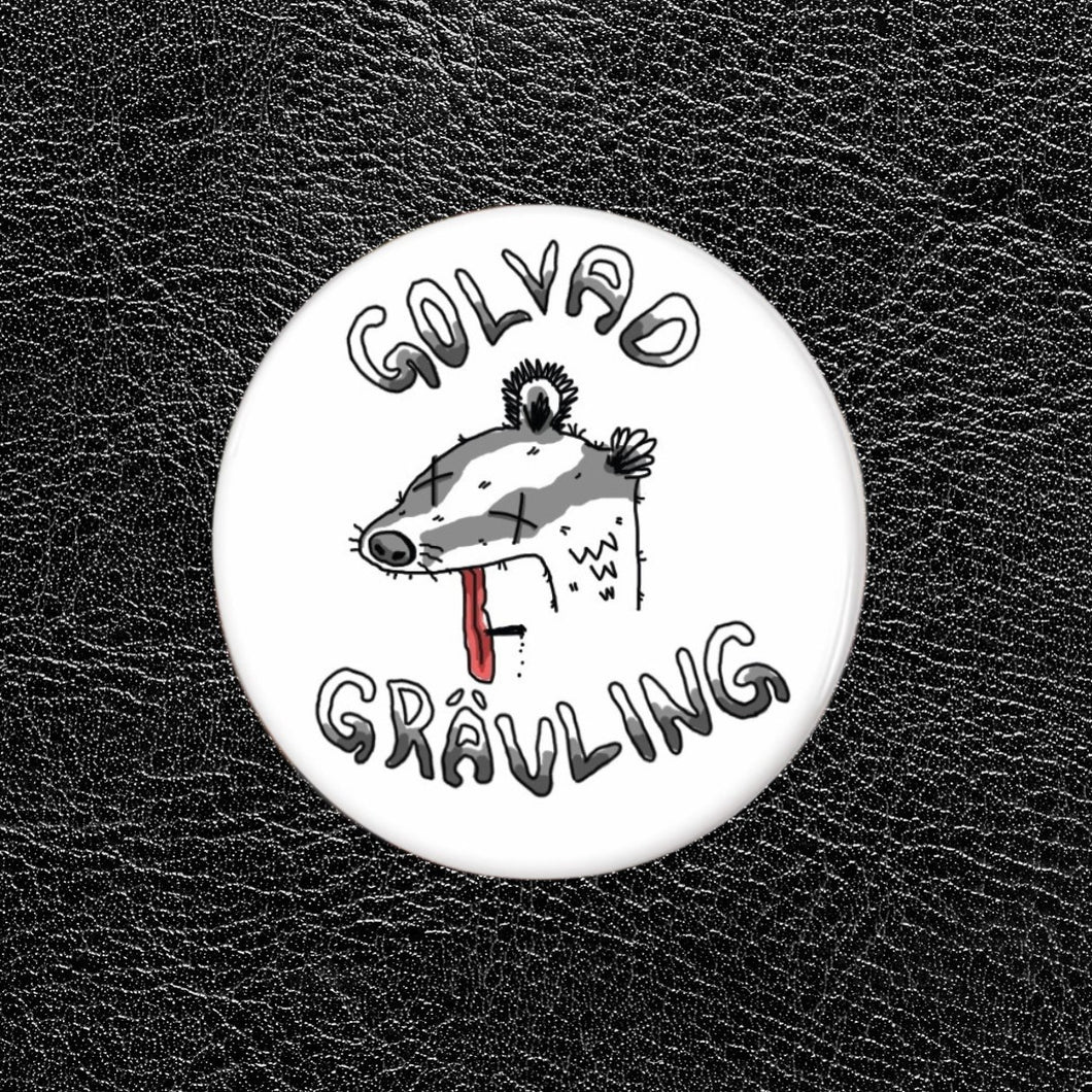 Golvad Grävling - Logo Pin / Badge 32mm